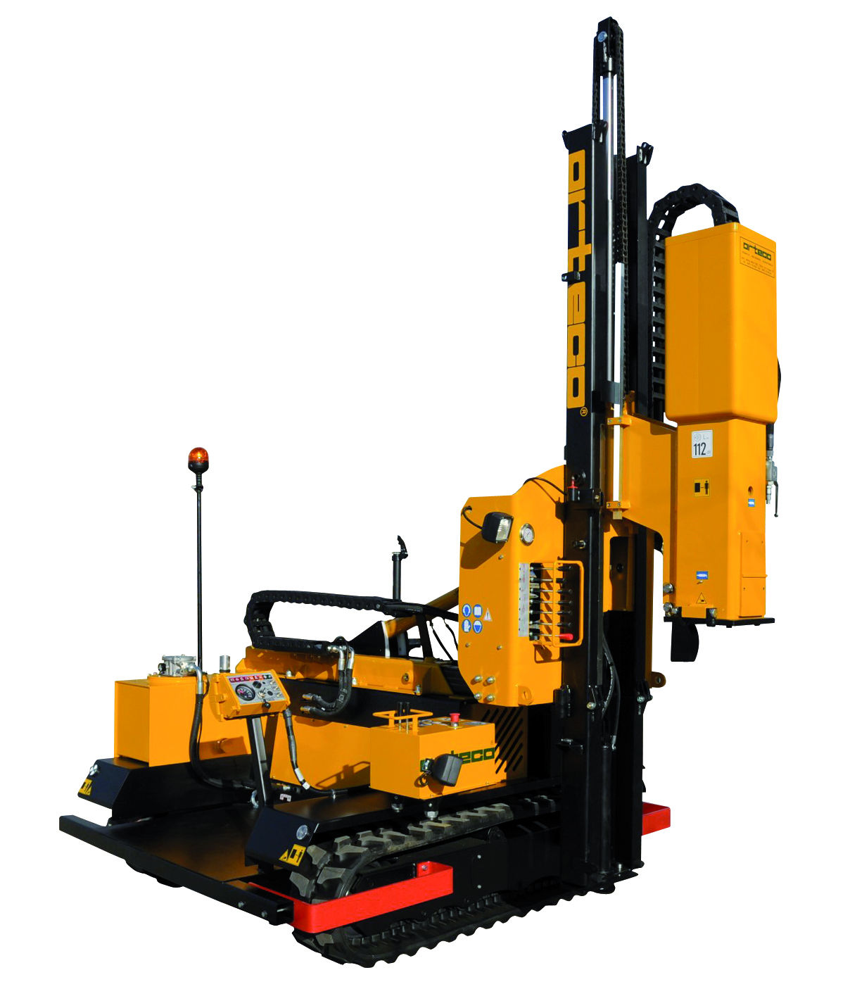 Orteco Hydraulic Pile Drivers For Safety Barriers Solar Plants 